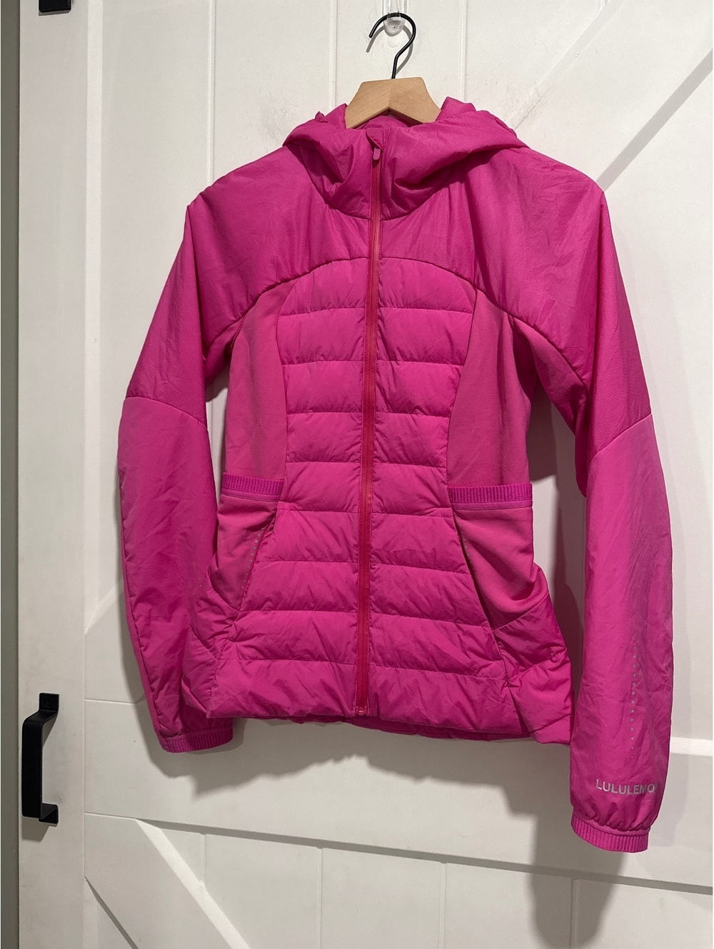 Lululemon Down For It All Hooded Puffer Jacket with Goose Down in Sonic Pink, 4